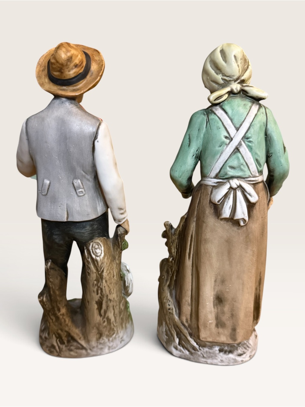 Vintage Homco Model 1434 "Old Farm Couple" Porcelain Figurine Pair - Picture 3 of 11